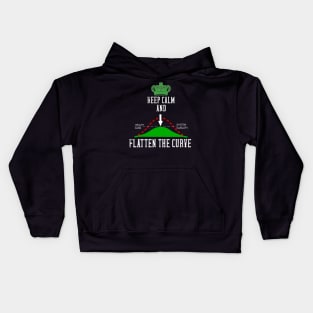 keep calm and flatten the curve virus awareness gift Kids Hoodie